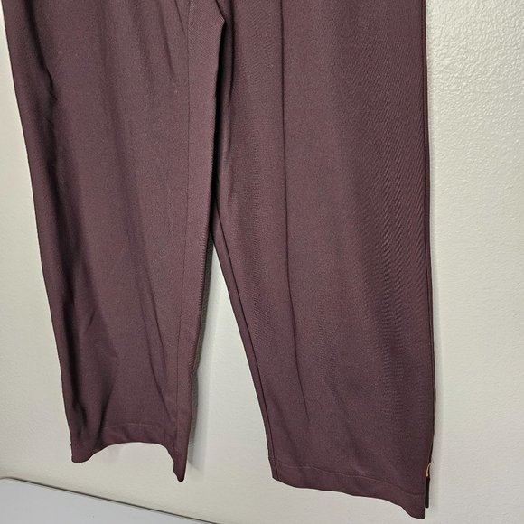 Lucy Size Small Short Brown Wide Leg Yoga Pants Zipper Pockets High Rise - Picture 3 of 6